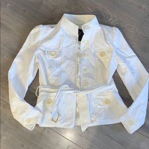 Rebecca Ford Puff Sleeve White Jacket Small